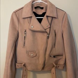 Zara Faux Suede Basic Moto Jacket
